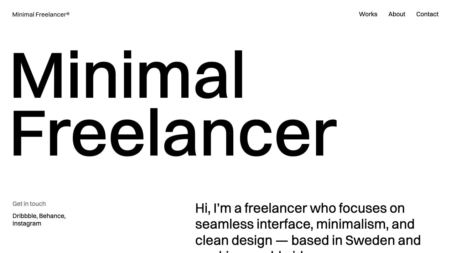 Minimalist Freelancer - Webflow Portfolio & Agency Website Template
