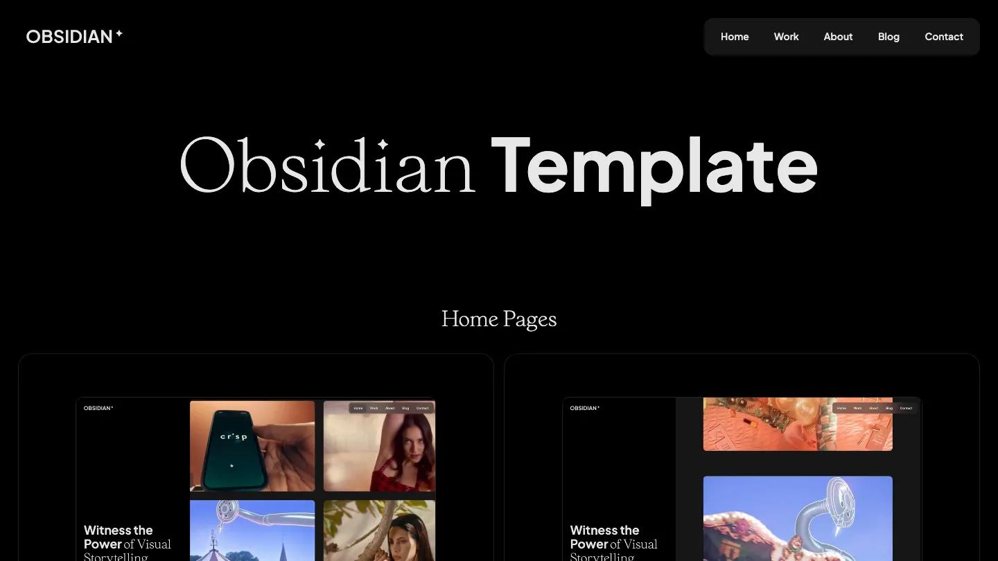 Obsidian - Webflow Portfolio & Agency Website Template
