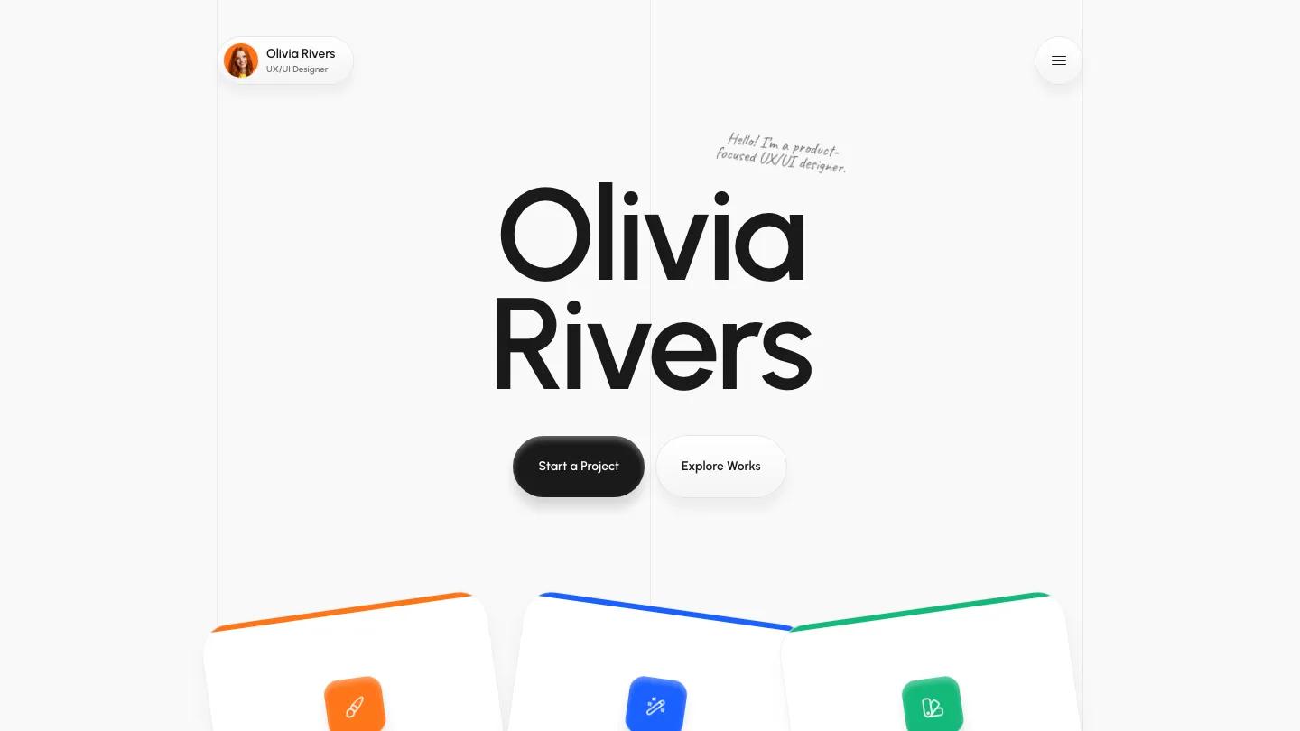 Olivia Rivers - Webflow Personal Website Template