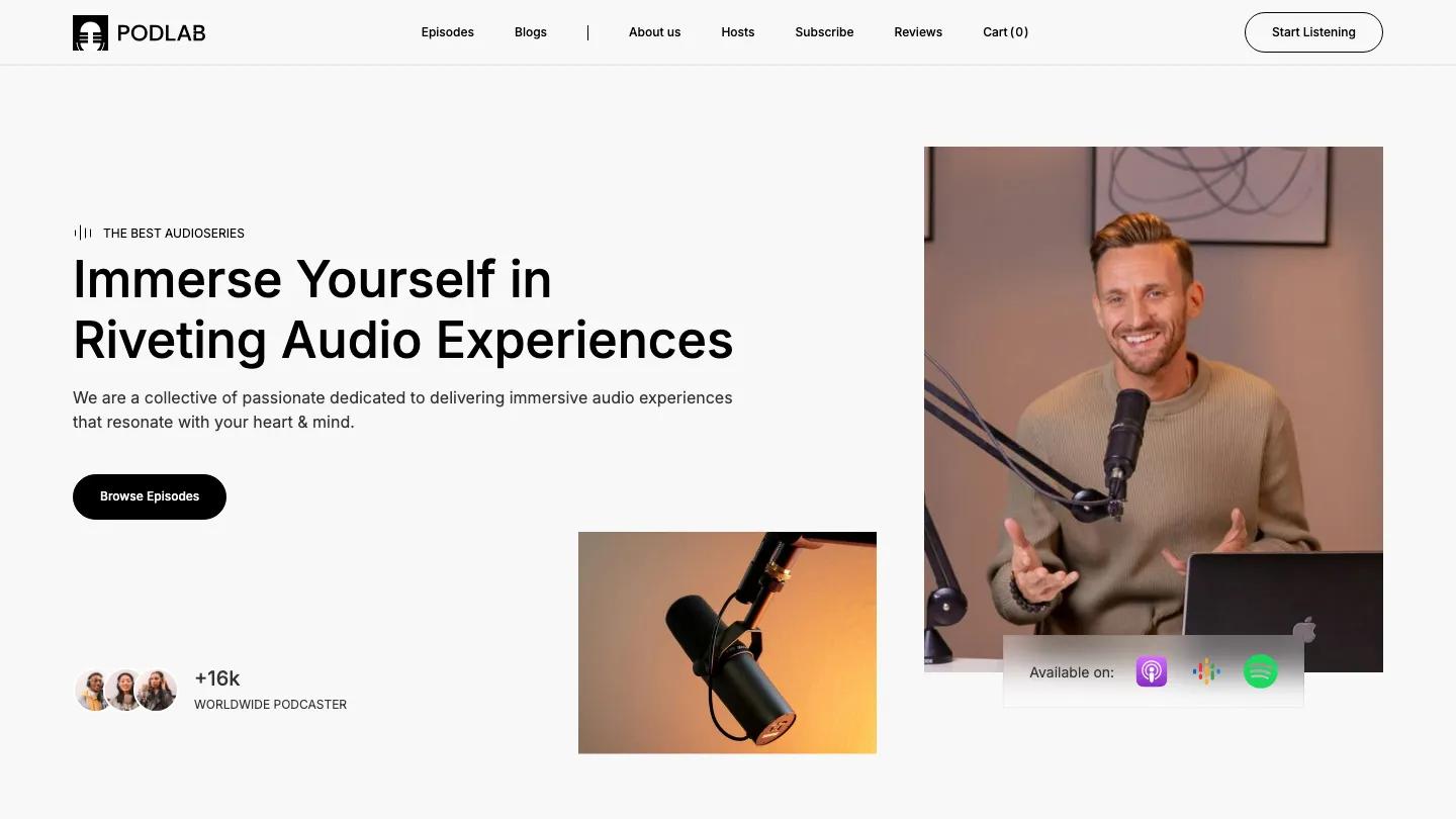 Podlab - Webflow Music & Audio Website Template