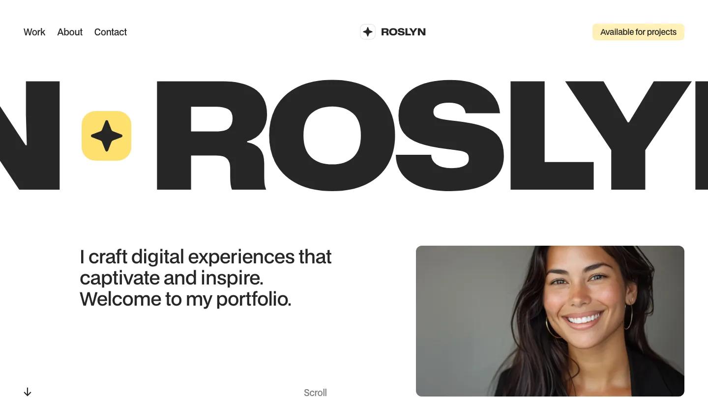 Roslyn - Webflow Portfolio & Agency Website Template