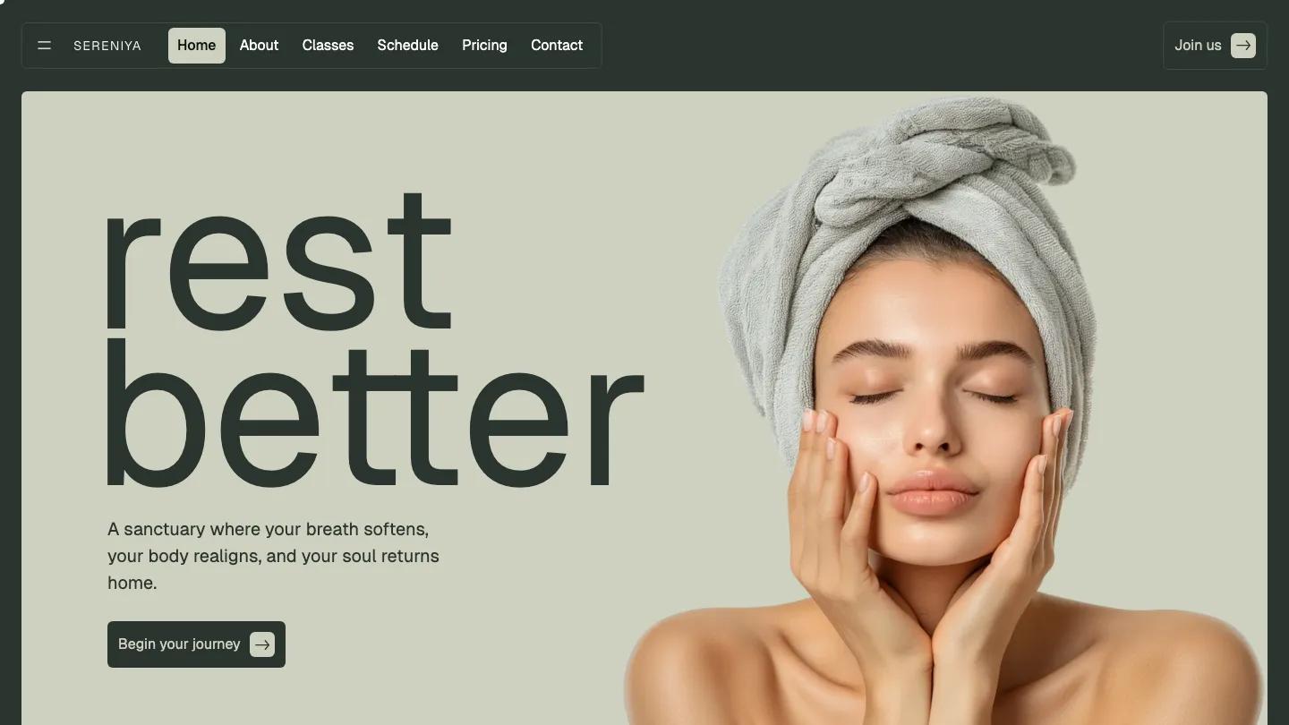 Sereniya - Webflow Wellness & Health Website Template