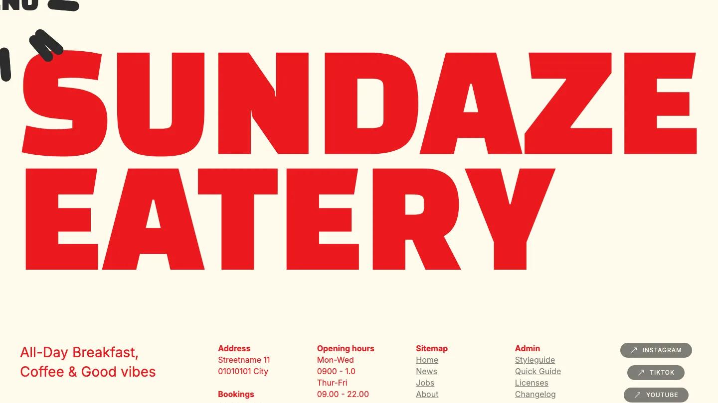 Sundaze Eatery - Webflow Food & Drink Website Template