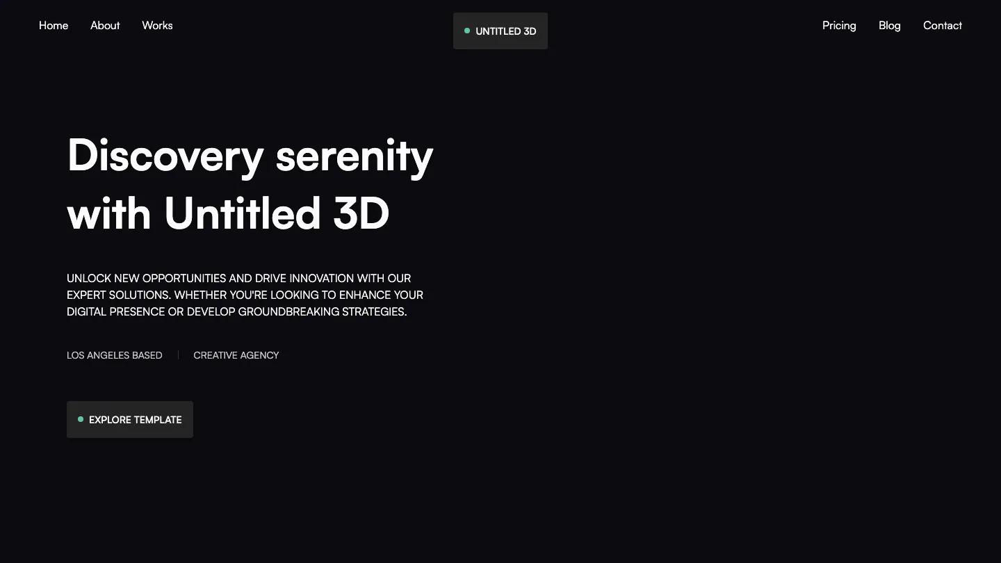 Untitled 3D - Webflow Portfolio & Agency Website Template